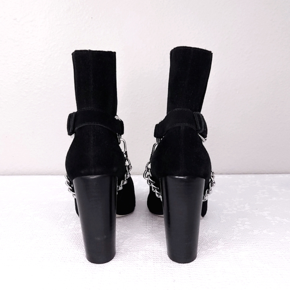 PAIGE London Chain Harness Heeled Ankle Booties - Picture 7 of 9